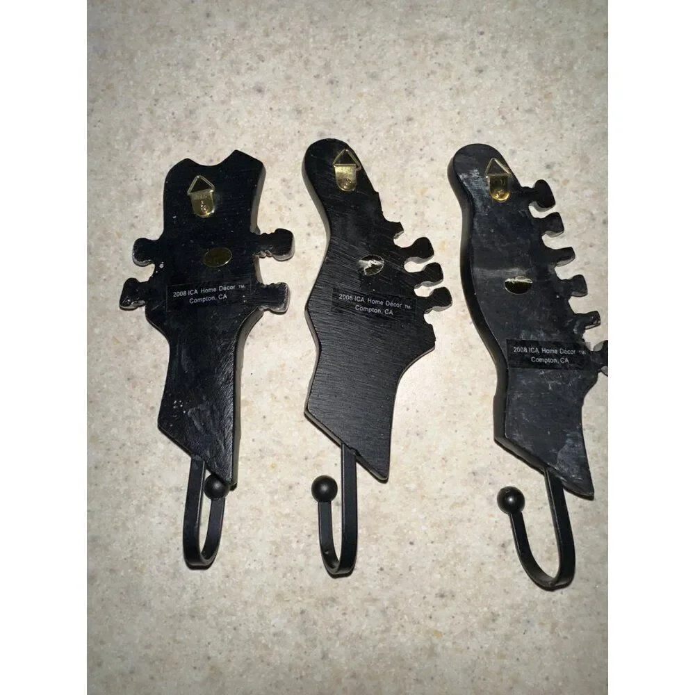 Electric and Acoustic Guitar Headstock RESIN Decorative Wall Hooks 2008 ICA Home